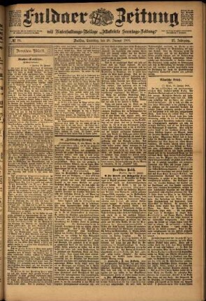 Zweite Ausgabe vom Samstag, den 20. Januar 1900.