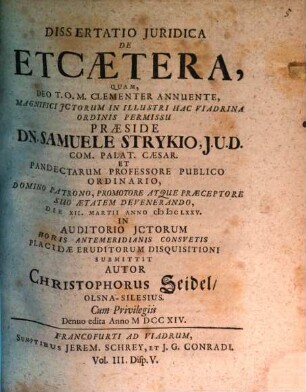 Diss. iur. de etcaetera
