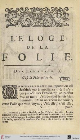 L’eloge de la Folie
