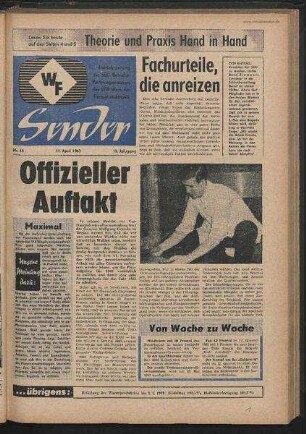 Betriebszeitung 'WF-Sender', Nr.15/1963 (11. April 1963)