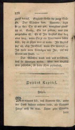 Drittes Kapitel. Folgen.