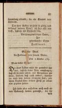 Sechster Brief - Zehnter Brief