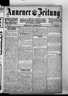 Annener Zeitung : verbunden mit der Annener Volkszeitung : Anzeigenblatt für Witten-Annen und die Stadtteile Rüdinghausen, Stockum und Düren