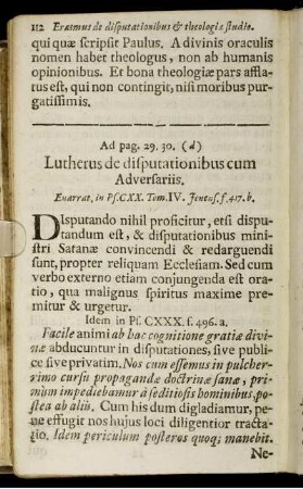 Lutherus de disputationibus cum Adversariis.