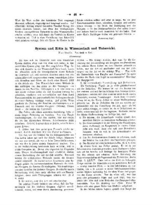 System und Blüte in Wissenschaft und Unterricht : eine Studie ; (Fortsetzung)