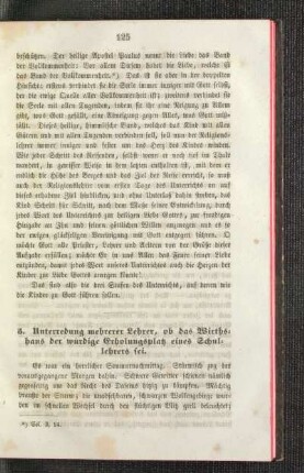 Unterredung mehrerer Lehrer, ob das Wirthshaus der würdige Erholungsplatz eines Schulehrers sei
