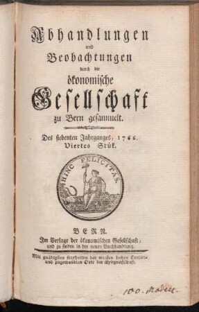 Des siebenten Jahrganges, 1766. Viertes Stük