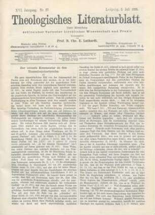 313-315 Der neueste Kommentar zu den Tessalonicherbriefen