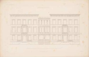 Wohnhaus, Berlin: Ansicht (aus: Atlas zur Zeitschrift für Bauwesen, hrsg. v. G. Erbkam, Jg. 5, 1855)