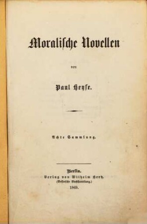 Novellen : Auswahl fürs Haus, 8