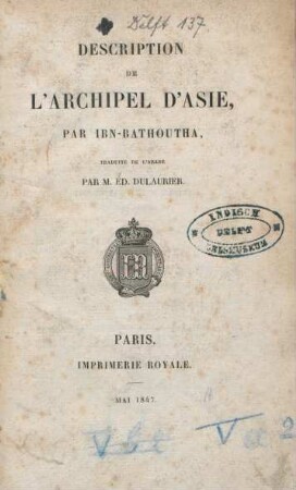 Description de l'archipel d'Asie