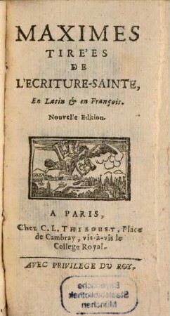 Maximes tirées de l'ecriture sainte