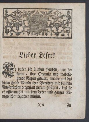 Lieber Leser!