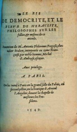 Le ris de Démocrite et le pleur de Heraclite