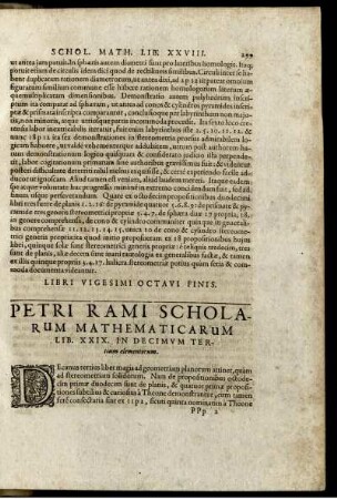 Petri rami scholarum mathematicarum. Lib. XXIX.