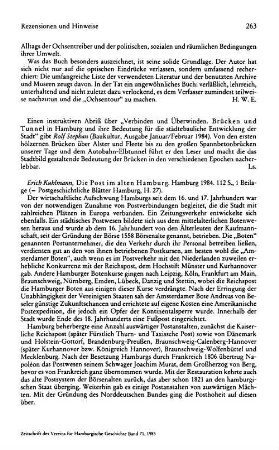 Kuhlmann, Erich :: Die Post im alten Hamburg, (Postgeschichtliche Blätter Hamburgs, 27) : Hamburg, 1984