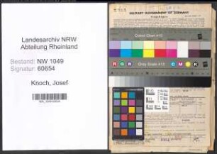 Entnazifizierung Josef Knoch , geb. 08.03.1910 (Baecker)