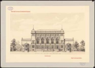 Gesellschaftshaus: Gartenfassade 1:200