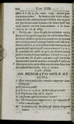 Cap. XXIII. An Pignoratio Noxae Sit Licita
