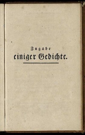 Zugabe einiger Gedichte