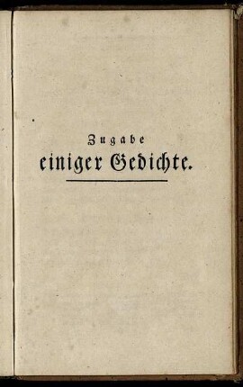 Zugabe einiger Gedichte