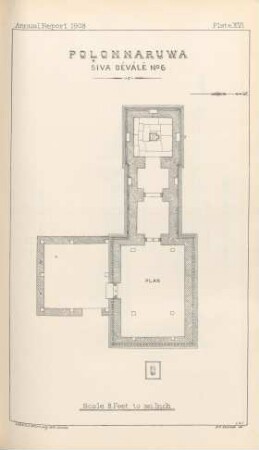 Plate XVI. Polonnaruwa. Siva Déválé No 6. Plan