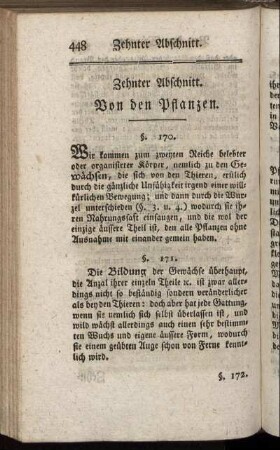 Zehnter Abschnitt. Von den Pflanzen