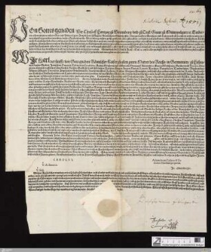 Von Gottes genaden, Wir Christoff Hertzog zu Wirtemberg ... Embieten allen ... vnsern gruß ... : Geben zu Stutgarten ... donderstags den neündten tag des monats Octobris, Anno ... Fünfftzig vnd eins
