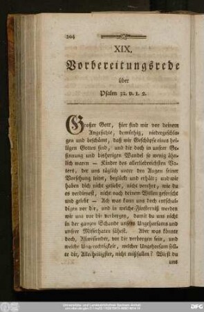 XIX. Vorbereitungsrede über Psalm 32. v. 1. 2.