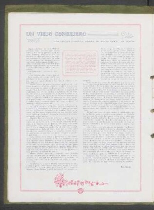 Un viejo consejero : Don Lúcas diserta sobre un viejo tema ... el amor