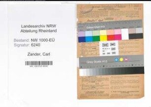 Entnazifizierung Carl Zander, geb. 09.12.1906 (Schmied)