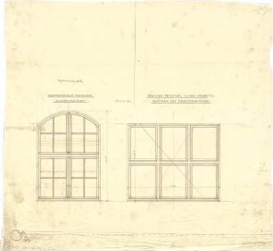 Pfann, Paul; München, Müllerstr. 9; Haus Rothmüller - Treppenhausfenster u. Großes Fenster in den Arbeitsräumen EG (Ansichten)