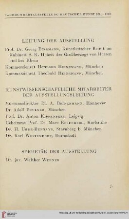 Leitung der Austellung