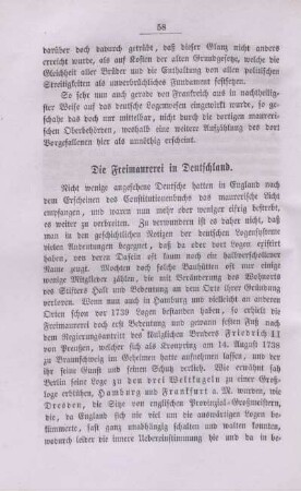 Die Freimaurerei in Deutschland.