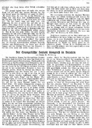 Der Evangelische Soziale Kongreß in Dresden