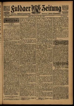 Zweite Ausgabe vom Freitag, den 27. Mai 1904.