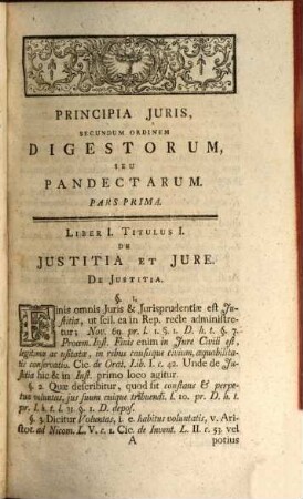 Principia iuris, secundum ordinem digestorum, seu pandectarum