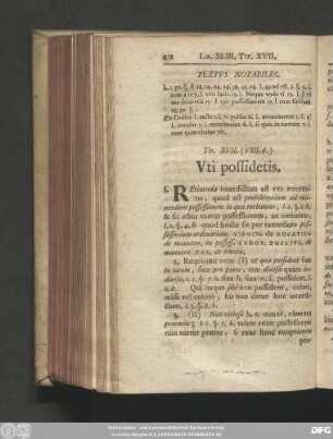 Tit. XVII. (VIII. 6.) Uti possidetis.