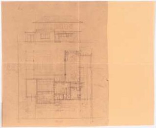 Garten Allinger, Berlin-Dahlem: Haus Allinger: Grundriss, Ansicht