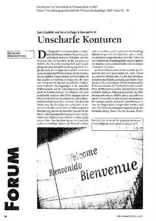 Unscharfe Konturen - Sprachpolitik und Sprachpflege in Deutschland
