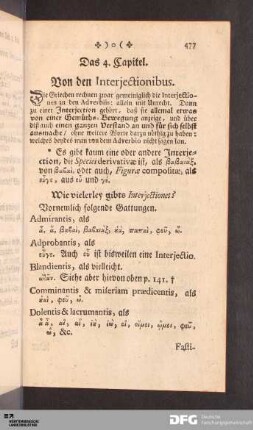 Das 4. Capitel. Von den Interjectionibus