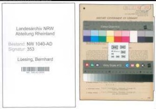 Entnazifizierung Bernhard Loesing , geb. 10.04.1883 (Buergermeister)