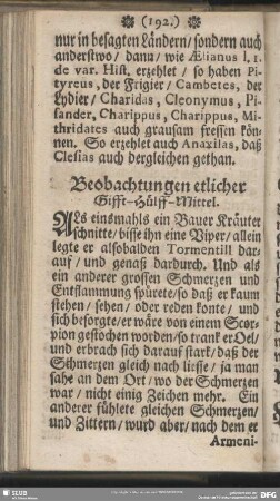 Beobachtungen etlicher Gifft-Hülff-Mittel