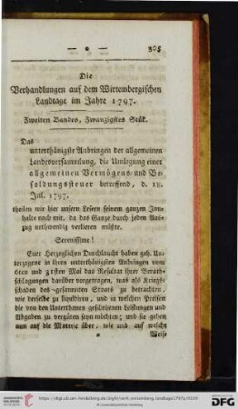 Zweiten Bandes, Zwanzigstes Stuek.