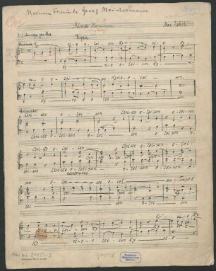 Masses, Coro - BSB Mus.ms. 24453-2 : [caption title:] Missa Hemma // Max Jobst. // 2-3 stimmiger gem. Chor.