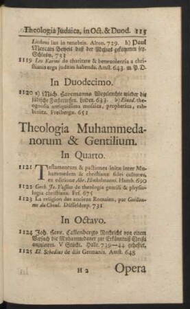 Theologia Muhammedanorum & Gentilium