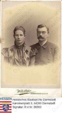 Preuschen, Erwin Prof. Dr. D. (1867-1920) / Porträt mit Verlobter Julie Has (1880-1945) / Brustbild