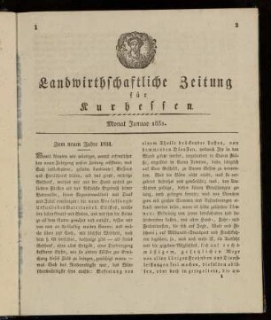 Monat Januar 1831