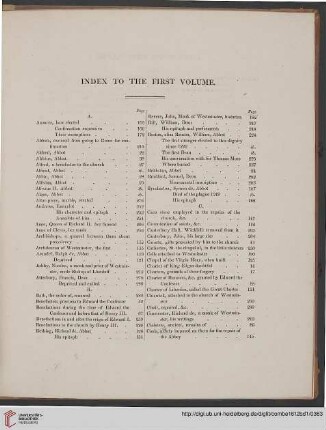 Index to the first volume