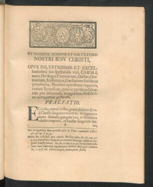 In Nomine Domini Et Salvatoris Nostri Iesu Christi, ... Praefatio